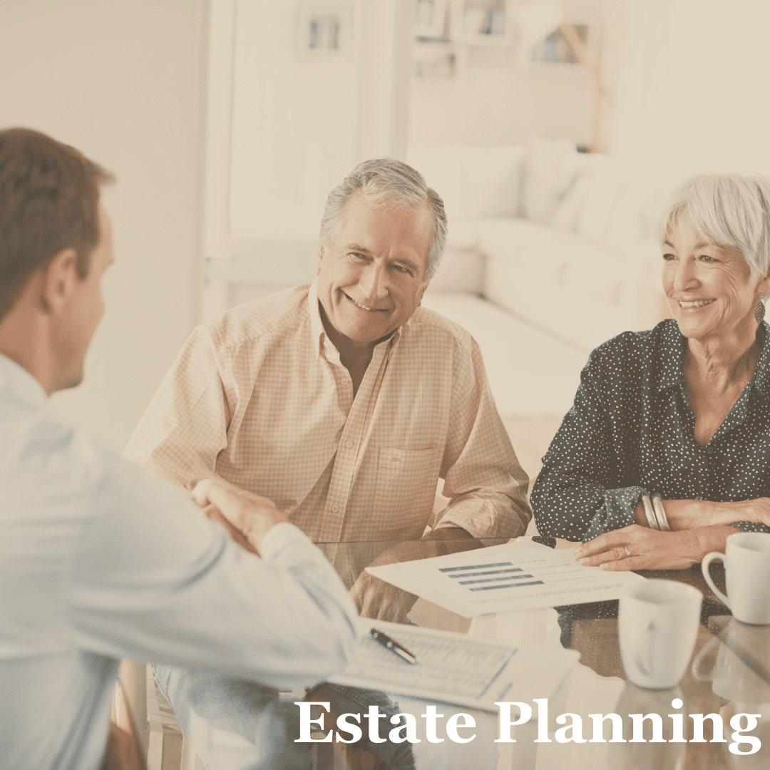 Senior couple discussing estate planning